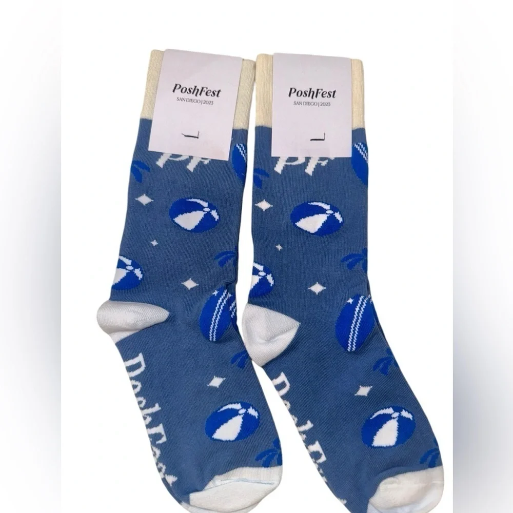 POSHFEST 2023 SAN DIEGO BLUE & WHITE BEACHBALL UNISEX SOCKS